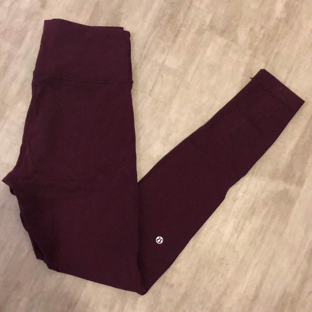 High rise Lululemon leggings, emblem on leg